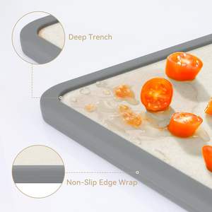 Planche à découper de cuisine en plastique, planche à découper personnalisée en acier inoxydable avec poignée pour la décongélation - Product Image 4