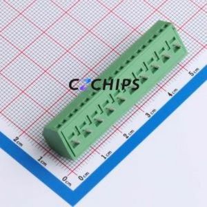 DB127S-5.08-10P-GN-S Screw Terminal Block Through hole Component (THT),P=5.08mm Connector 1x10P 5.08mm Green Through Hole - Product Image 2