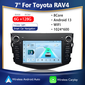 7 inch không dây Carplay đài phát thanh tự động GPS navigation <span class=keywords><strong>Android</strong></span> 13 đa phương tiện Máy nghe nhạc MP3 DSP cho TOYOTA 8 core 4GB 64GB cho RAV cảm ứng - Product Image 2
