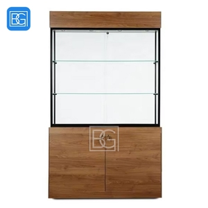 ตู้โชว์กระจกหรูหรากรอบโลหะสีดำชั้นวางของหลายชั้นโชว์สินค้าขายปลีก - Product Image 6