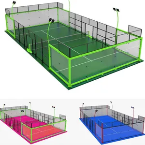 Хэбэй спортивный одиночный панорамный падель, оборудование для теннисных кортов, производимое компанией Padel Court