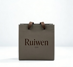 Sacs de shopping en papier kraft personnalisés, design de luxe pour la vente au détail, avec logo, en carton, pour l'emballage de cadeaux - Product Image 3