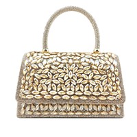 Pochette de soirée élégante et tendance en PU avec strass incrustés et fermoir magnétique pour banquets et fêtes