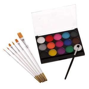 Peinture à l'eau solide de haute qualité à bas prix, 24 couleurs, gâteau avec pinceau pour enfants - Product Image 6