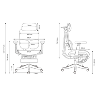 Chaise de bureau à dossier haut avec appuie-tête multi-positions, soutien lombaire indépendant et siège coulissant pour le bureau à domicile