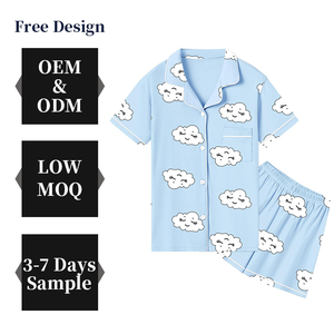 Ensemble de pyjamas pour filles nouvel <span class=keywords><strong>été</strong></span> personnalisé vêtements décontractés à manches courtes pour enfants vente en gros ensemble de pyjamas d'<span class=keywords><strong>été</strong></span> pour bébé fille - Product Image 1