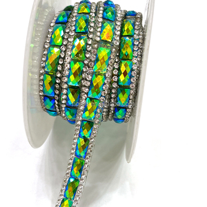 TR003 New Product Glass Rhinestone <strong>Strip</strong> Hot Melt Adhesive Clothing Hotfix Rhinestone Accessories Drill <strong>Strip</strong> - Product Image 4