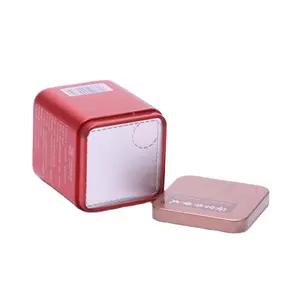 Mini square tin box with paper lid