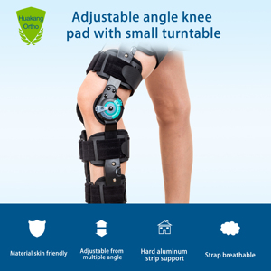 Diskon besar perlengkapan terapi rehabilitasi lutut, pengekang kaki ROM ortopedi medis dapat disesuaikan patah tulang Post-OP OA - Product Image 3