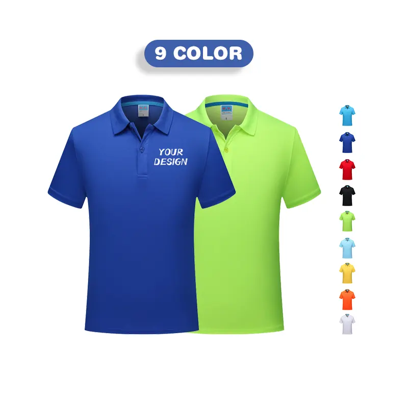 Logo personnalisé couleur unie polyester vierge brodé T-shirt lavé t-shirts polos pour hommes