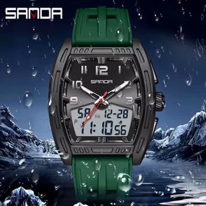 SANDA 6331 <span class=keywords><strong>Orologio</strong></span> al Quarzo <span class=keywords><strong>da</strong></span> Uomo di Lusso, Impermeabile 5BAR, Bracciale Sportivo alla Moda, Regalo per Uomo con Sveglia - Product Image 3