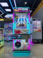 Neofuns Machine de jeu à jetons personnalisée Grue à griffes en métal transparente Arcade de vente d'amusement avec accepteur de billets