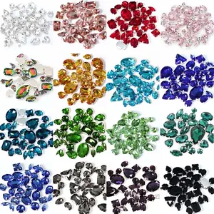 Rectangular Octagon Clear Crystal Sew On Rhinestones with Claw Glass Stones Sewing For Dresses