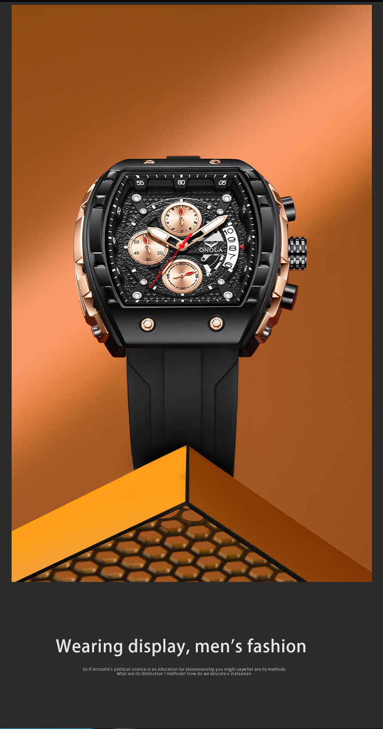 ONOLA 6853 Luxury Men's Quartz Chronograph Watch - Waterproof