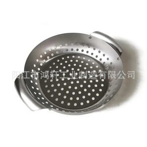 Stainless Steel Square Grilling Pan Perforated Drip <b>Tray</b> For <b>BBQ</b> Oven Vegetable Strainer HX-T001 - Product Image 2