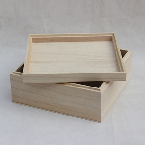 Boîte à bibelots en bois bon marché boîte d'emballage de livre en paulownia plaine personnalisée boîte de <span class=keywords><strong>rangement</strong></span> de bijoux en bois non fini - Product Image 3
