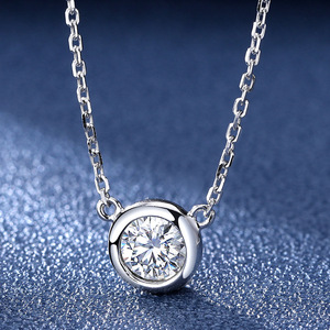 Collana a Bolle Vivaci in Argento Sterling S925 con Moissanite, Design di Nicchia di Lusso Leggero, Certificazione <span class=keywords><strong>GRA</strong></span>, Catena per Clavicola - Product Image 5