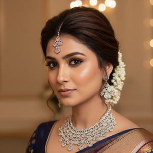 ชุดเครื่องประดับสร้อยคอ ต่างหู และมงกุฎแบบมาองติกก้า ประดับด้วยเพชรสีชมพูอ่อนคุณภาพพรีเมียม - Product Image 1