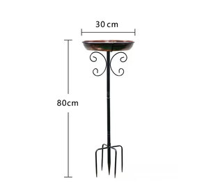 Baño para Pájaros de Hierro Forjado para Exteriores, Baño Creativo para Pájaros de Hierro Forjado para Inserción en el Suelo, para Jardín, Patio o Villa - Product Image 1
