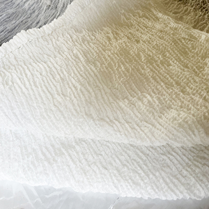 Trắng Polyester và bông Crepe chưa hoàn thành vải nhăn xám vải vải đàn hồi - Product Image 1
