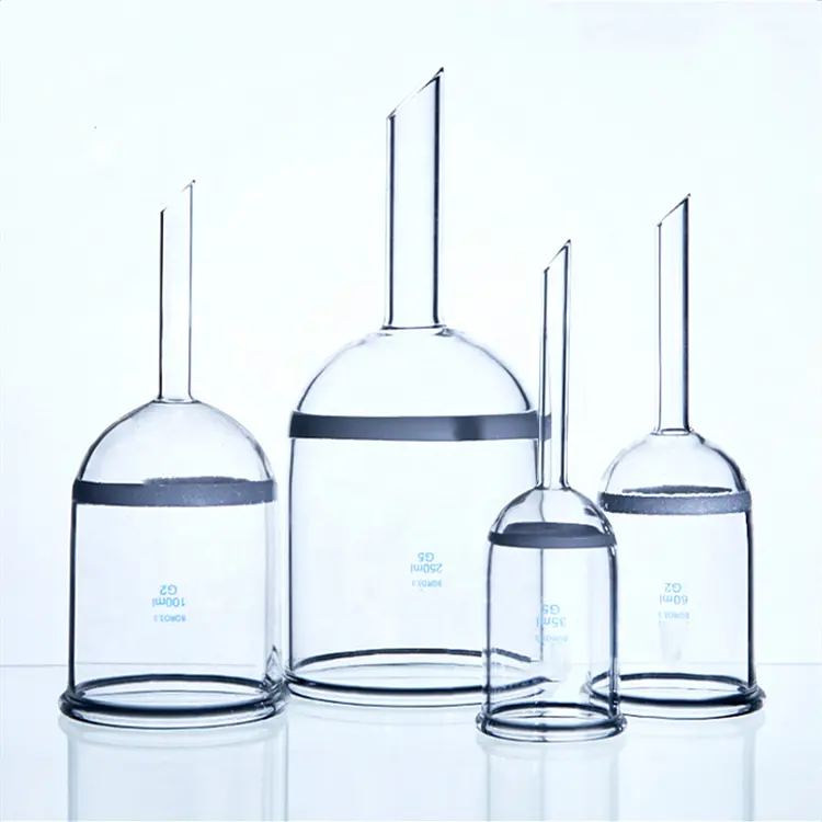Equipo de laboratorio de química sólida de vidrio resistente a altas temperaturas, embudo separador de núcleo de arena