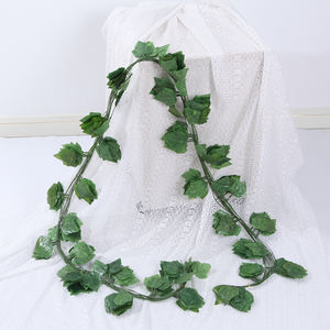 Hojas de batata de plástico baratas, planta colgante artificial, vid de <span class=keywords><strong>sauce</strong></span> <span class=keywords><strong>llorón</strong></span> verde para decoración de fiestas - Product Image 6