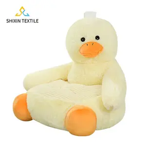 Cute Stuffed Plush Duck Cartoon Animal Sofa Bed Fluffy Plush Floor Sofa Customized Animal Shaped Sofa For Kids