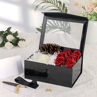 Boîte cadeau de Noël en carton rigide, emballage magnétique personnalisé, matériaux recyclés, couverture transparente en feuille métallisée, étanche, portable