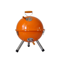 Mini barbecue au charbon de bois portable en acier avec revêtement en poudre, 12 pouces, trépied, 39x39x49cm