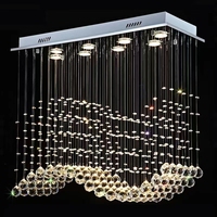 Ligne de suspension de terre créative lampe en cristal lampe suspendue boule de cristal lustre lampe d'art créatif plafonnier de restaurant