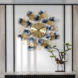 Reloj de Pared Decorativo de Metal con Hojas de Ginkgo, Estilo Romántico y Silencioso, Promoción Personalizada para Hoteles - Product Image 3