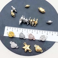 Accessoires de bijoux DIY transfrontaliers très demandés : Fermoirs magnétiques électroplaqués en forme de cœur et d'étoile pour la connexion de bracelets et colliers