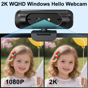 <span class=keywords><strong>Webcam</strong></span> 2K 5MP <span class=keywords><strong>avec</strong></span> <span class=keywords><strong>Windows</strong></span> Hello et microphone ENC <span class=keywords><strong>intégré</strong></span>, caméra web USB pour ordinateur compatible <span class=keywords><strong>Windows</strong></span> <span class=keywords><strong>10</strong></span>/11/12 - Product Image 2