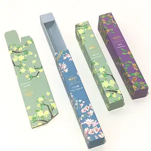 luxurious Custom long slim packaging box for incense stick empty packing box