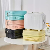 Trousse de Maquillage Portable Rayée en Polyester de 14 Pouces avec Fermeture Éclair, Légère et Durable pour Femmes, Séparation Humide/Sèche, Mignonne, à Suspendre