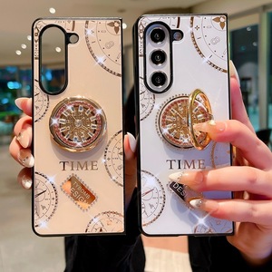 Funda de teléfono móvil de lujo inspirada en el tiempo para Samsung <span class=keywords><strong>Galaxy</strong></span> ZFold 6/5/4/3, soporte de diamante ostentoso, funda protectora a prueba de golpes - Product Image 2