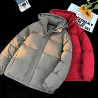 Veste d'hiver pour homme avec logo personnalisable, veste matelassée épaisse coupe-vent et chaude avec capuche et design à bulles, style hip-hop pour homme
