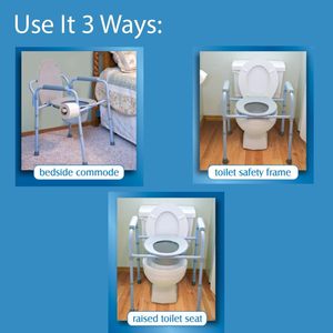 Asiento de <span class=keywords><strong>inodoro</strong></span> elevado con <span class=keywords><strong>inodoro</strong></span> plegable 3 en 1, orinal portátil <span class=keywords><strong>para</strong></span> personas mayores/adultos - Product Image 4