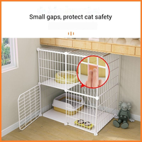 Cage pour chat de style villa, extra-large, espace libre, cage ouverte d'intérieur, maison pour chat à trois niveaux, petit nid pour chat, cage pour animaux de compagnie d'intérieur