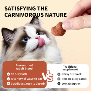 Snacks de Comida Seca para Gatos de Alta Calidad, Sangre de Conejo y Sangre de Pato Liofilizada, Golosinas Saludables para Gatos - Product Image 2