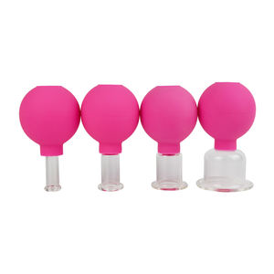 Bekam wajah, set 4 cangkir pijat tubuh wajah, set bekam Wajah perawatan kecantikan, bekam vakum kaca - Product Image 5