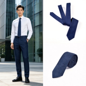 <span class=keywords><strong>Cravate</strong></span> décontractée en polyester tissé unie pour homme avec logo personnalisé, séchage rapide, à prix abordable, idéale pour les mariages et la vente en gros - Product Image 6