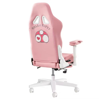2025 Cute Cartoon Gamer Chairs Bedroom Pink Computer Chair Home Girls Adjustable Pink Gaming Chairs with Footrest for Girls