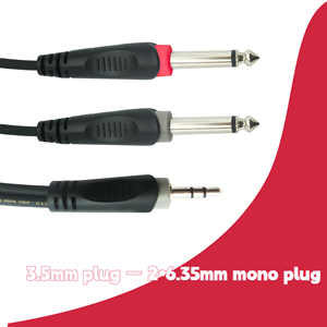 <span class=keywords><strong>Cable</strong></span> auxiliar de Audio de cobre puro de 3,5mm doble de 6,35mm para <span class=keywords><strong>altavoz</strong></span> 2 Mono 6,5 Jack Compatible 3,5 macho teléfono mezclador amplificador micrófono - Product Image 5
