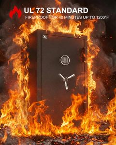 TIGERKING Caja fuerte para el hogar a prueba de fuego e impermeable de 8.78 pies cúbicos, acero de alta resistencia, 40 minutos 1200 ° Fuego, Teclado, Estantes - Product Image 2