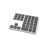 Keyboard Mini Lipat Nirkabel BT 35-Tombol dengan Touchpad dan Keypad Numerik untuk Tablet Laptop, Antarmuka USB-C