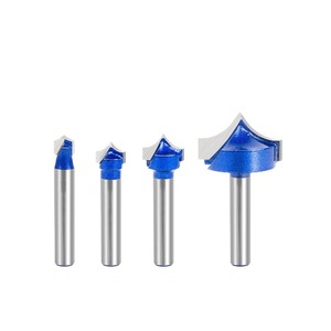 ดอกกัดงานไม้ปลายแหลมสีเงินน้ำเงินแบบกำหนดเอง 1 4 ชิ้น  ทำจากซีเมนต์คาร์ไบด์  แบบฟลูตเดี่ยว สำหรับเครื่องจักรซีเอ็นซี - Product Image 1