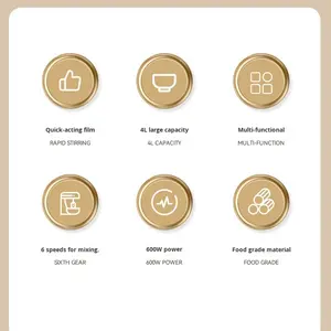 Commercial 4L Batteur À Oeufs Électrique Multifonctionnel Ménage Pâte Mélangeur Crème Pétrissage Chef Machine Mélangeurs Alimentaires En Acier Inoxydable - Product Image 6