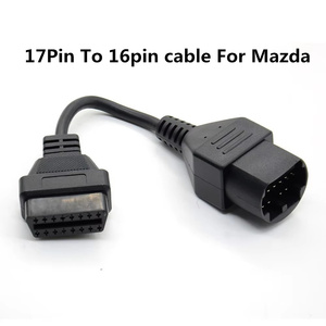 Cable de diagnóstico <span class=keywords><strong>OBD2</strong></span> de 17 pines a 16 pines para Mazda, cable conector de diagnóstico <span class=keywords><strong>OBD2</strong></span> de 17 pines macho a 16 pines - Product Image 1