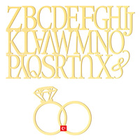 Décoration de gâteau en acrylique alphabet A-Z et anneau de diamant, idéale pour la Saint-Valentin, les mariages et les fiançailles – Vente chaude